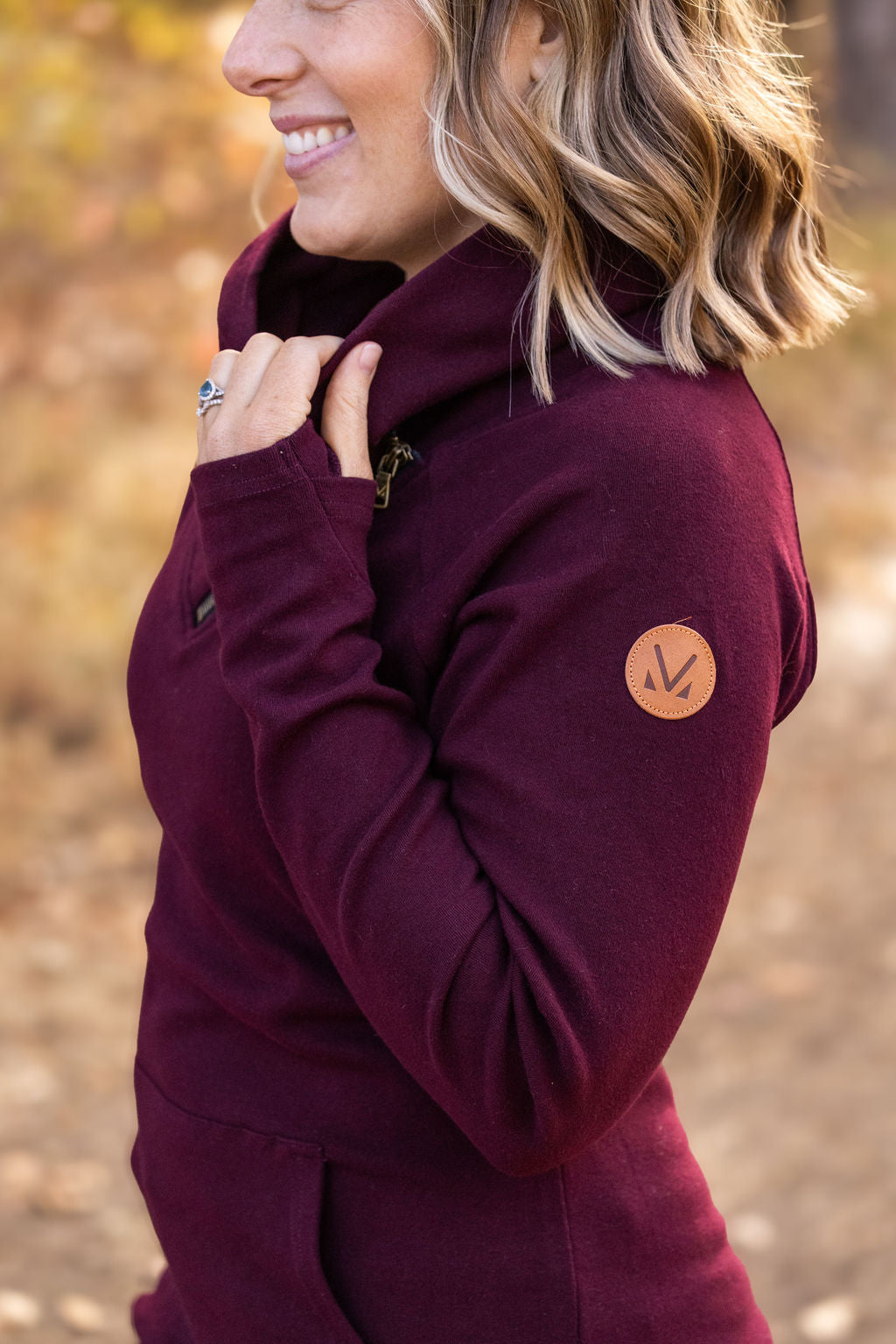 Classic Zoey ZipCowl Sweatshirt - Burgundy