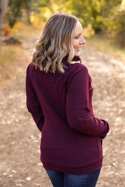 Classic Zoey ZipCowl Sweatshirt - Burgundy