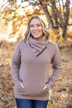 Classic Zoey ZipCowl Sweatshirt - Mocha