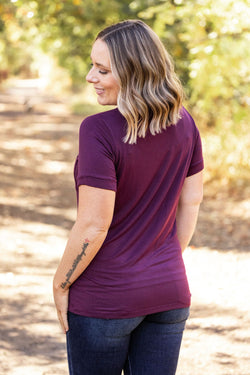 Sophie Pocket Tee - Burgundy