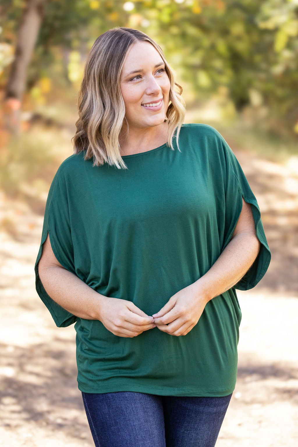 Darcy Dolman Top - Forest Green | Women's Flowy Top