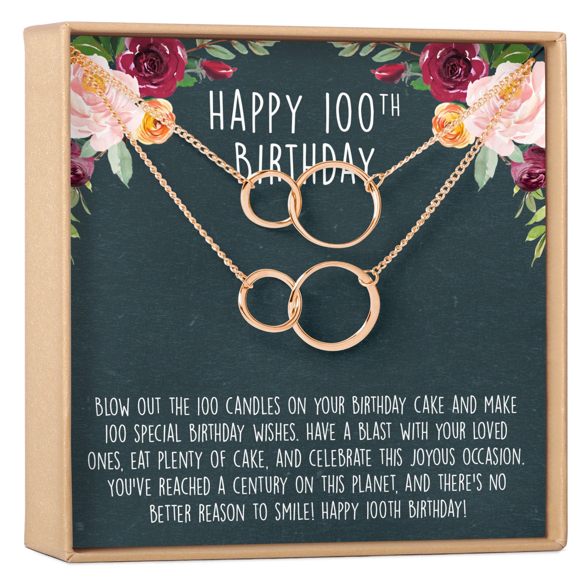 100th Birthday Necklace, Multiple Styles
