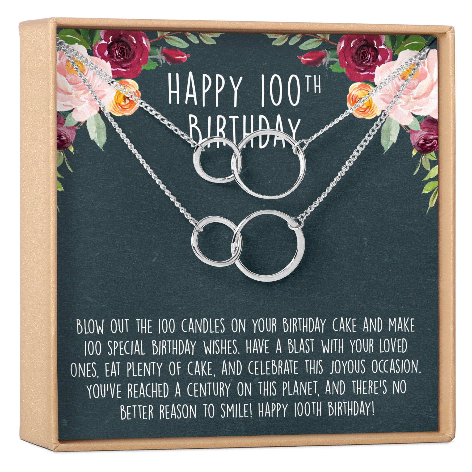100th Birthday Necklace, Multiple Styles