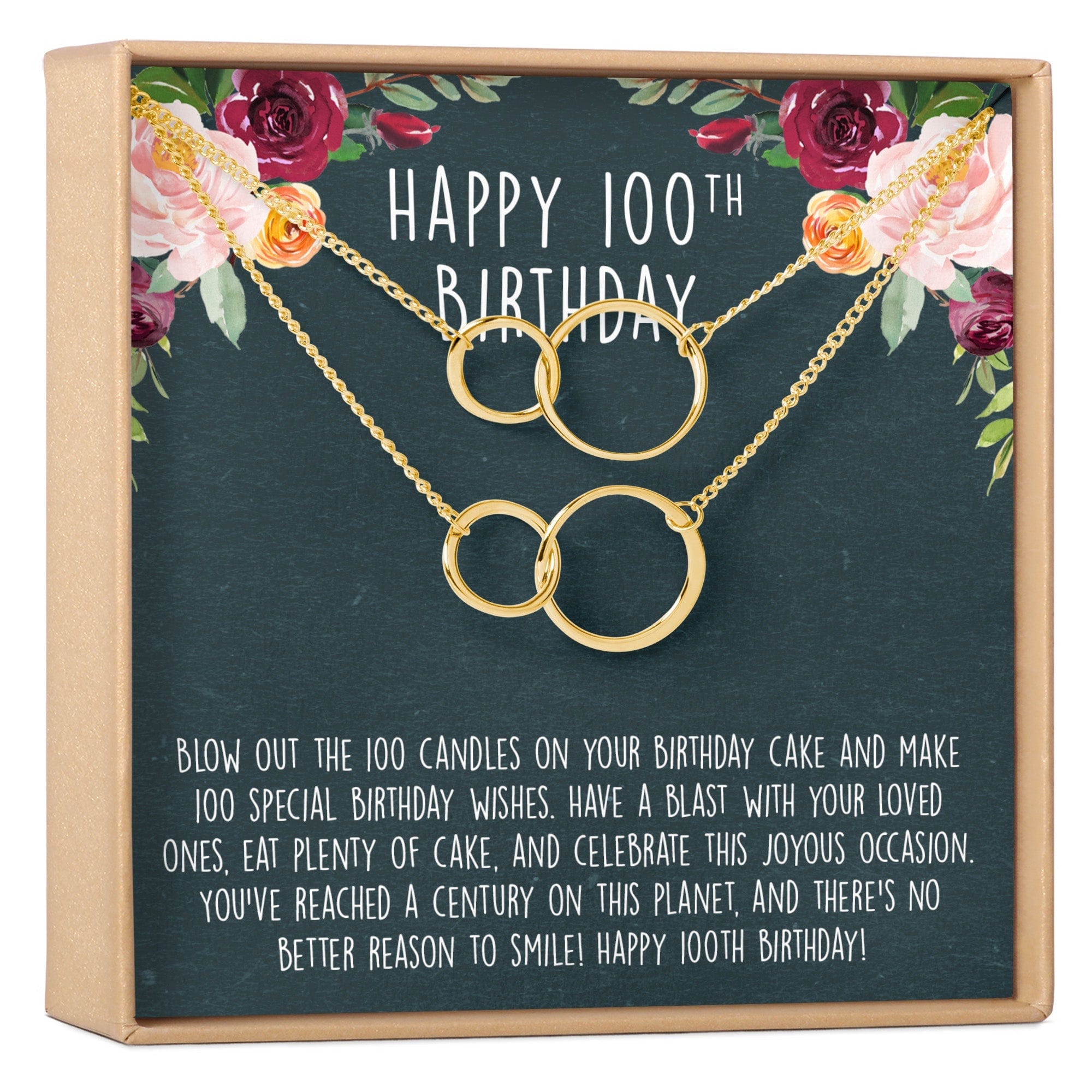 100th Birthday Necklace, Multiple Styles