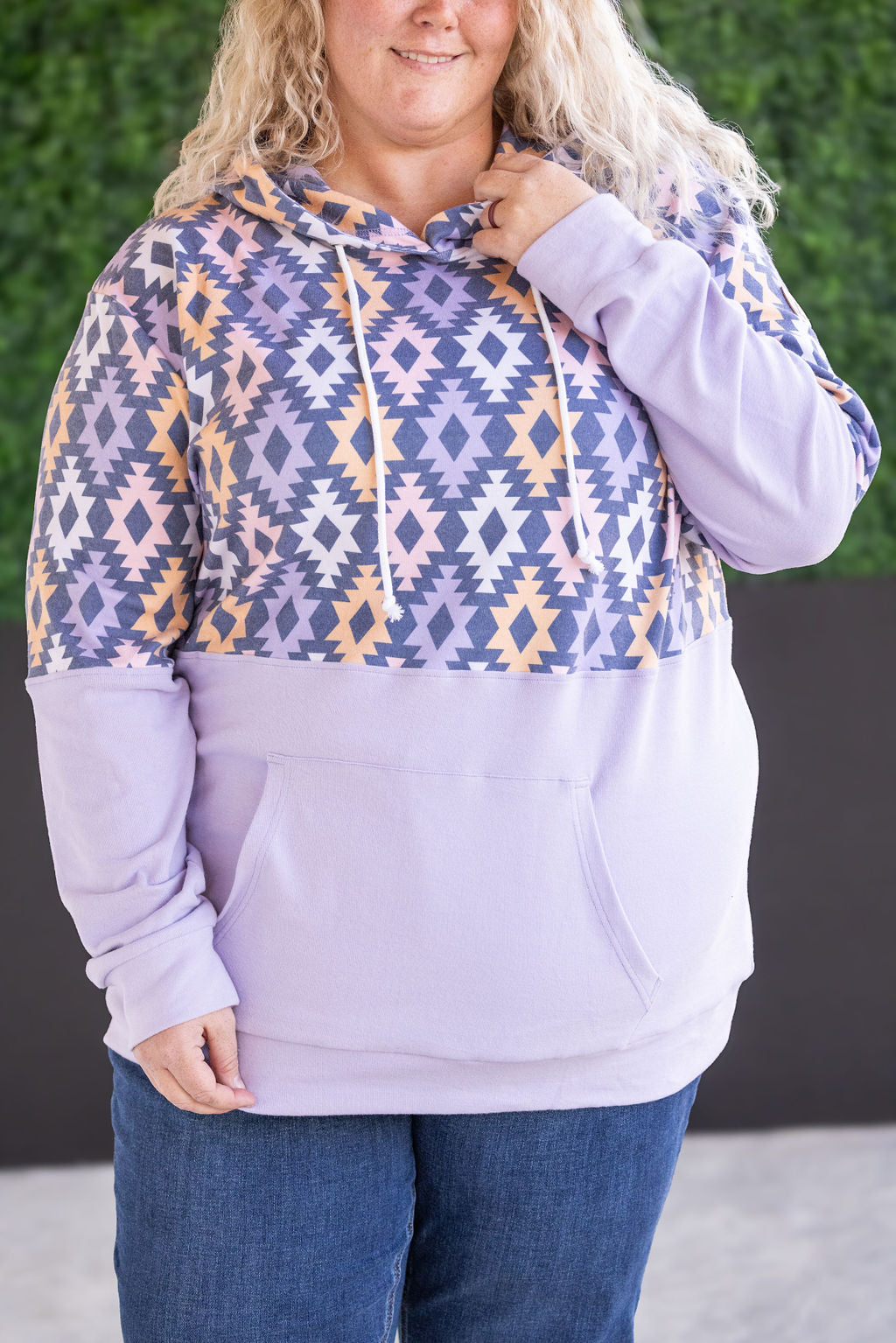 Hailey Pullover Hoodie - Lavender and Dark Geometric MM EXCLUSIVE