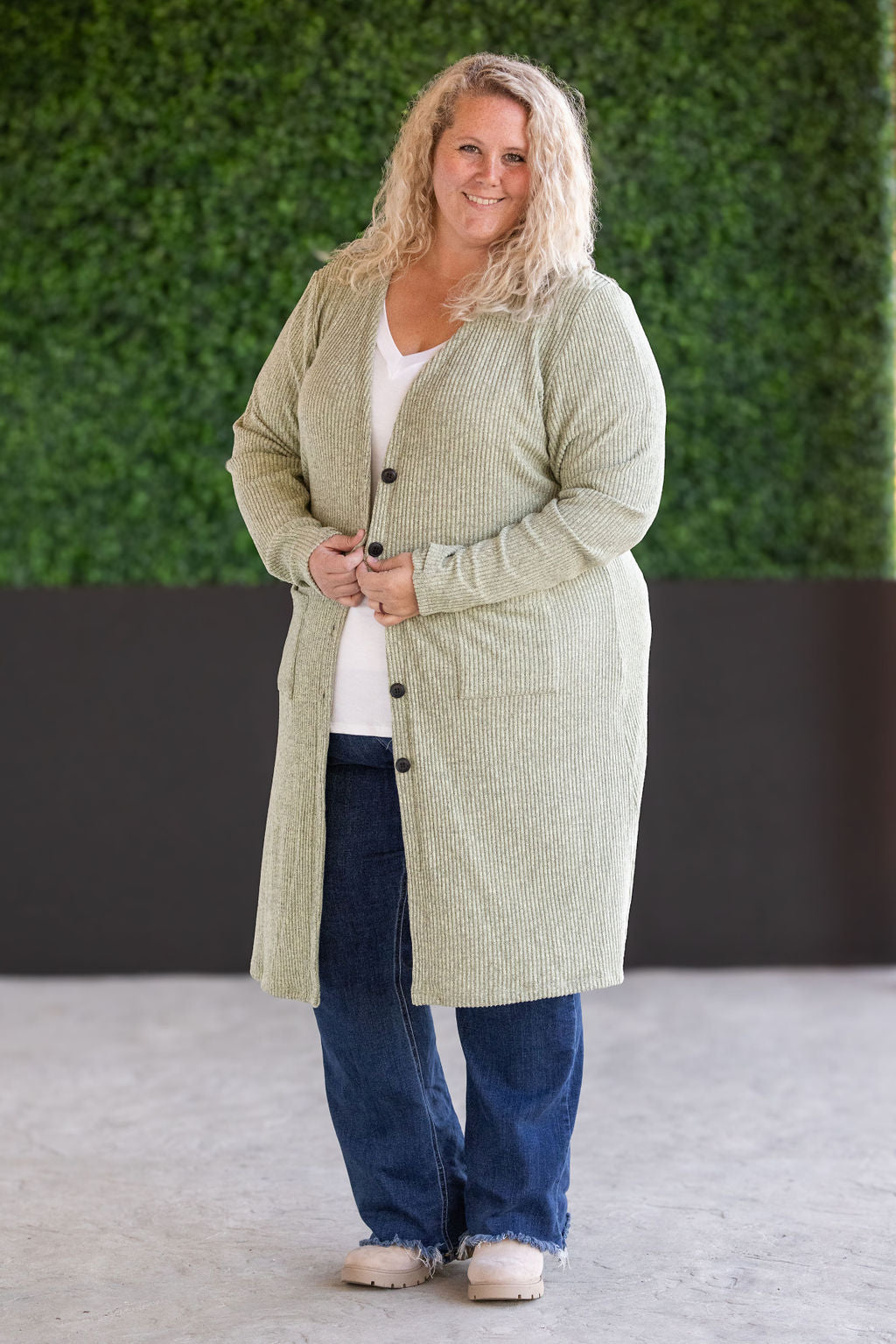 Colbie Ribbed Cardigan - Pistachio