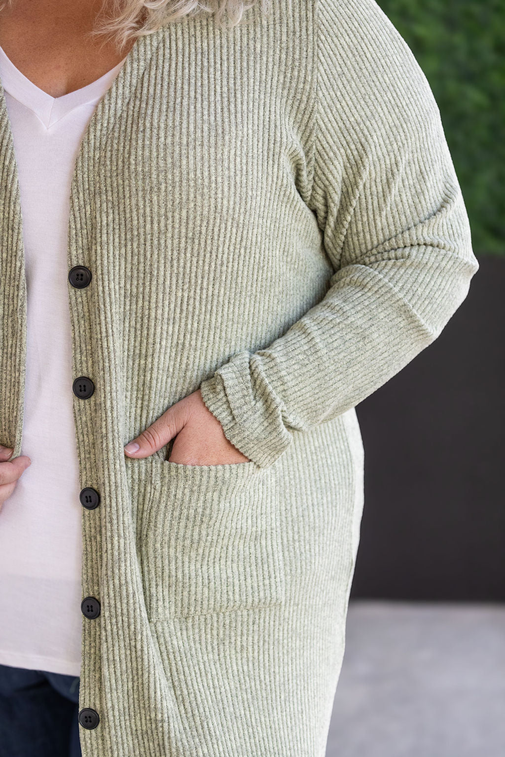 Colbie Ribbed Cardigan - Pistachio