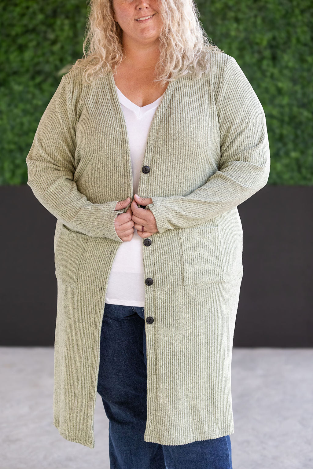 Colbie Ribbed Cardigan - Pistachio