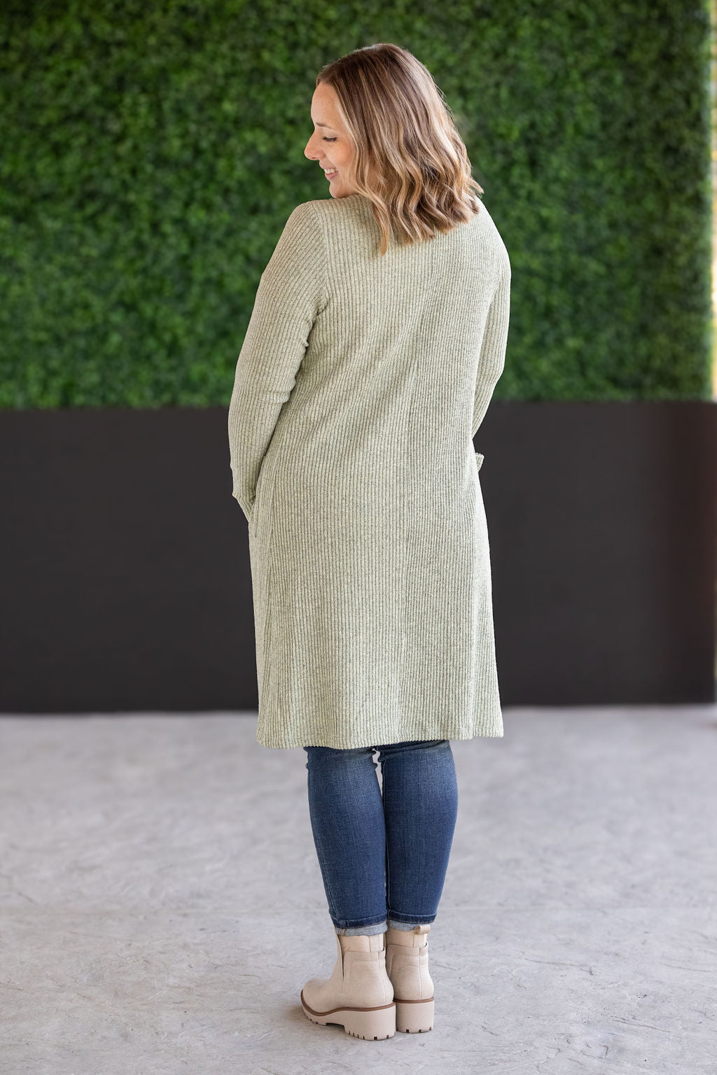 Colbie Ribbed Cardigan - Pistachio