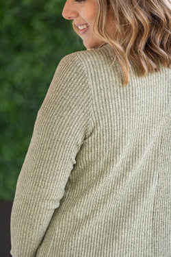 Colbie Ribbed Cardigan - Pistachio