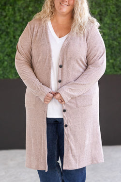 Colbie Ribbed Cardigan - Neutral Pink