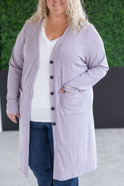 Colbie Ribbed Cardigan - Lavender