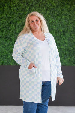 Classic Cardigan - Blue and Mint Checker MM EXCLUSIVE