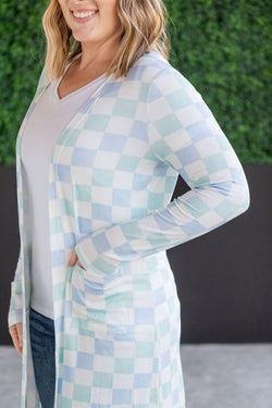 Classic Cardigan - Blue and Mint Checker MM EXCLUSIVE