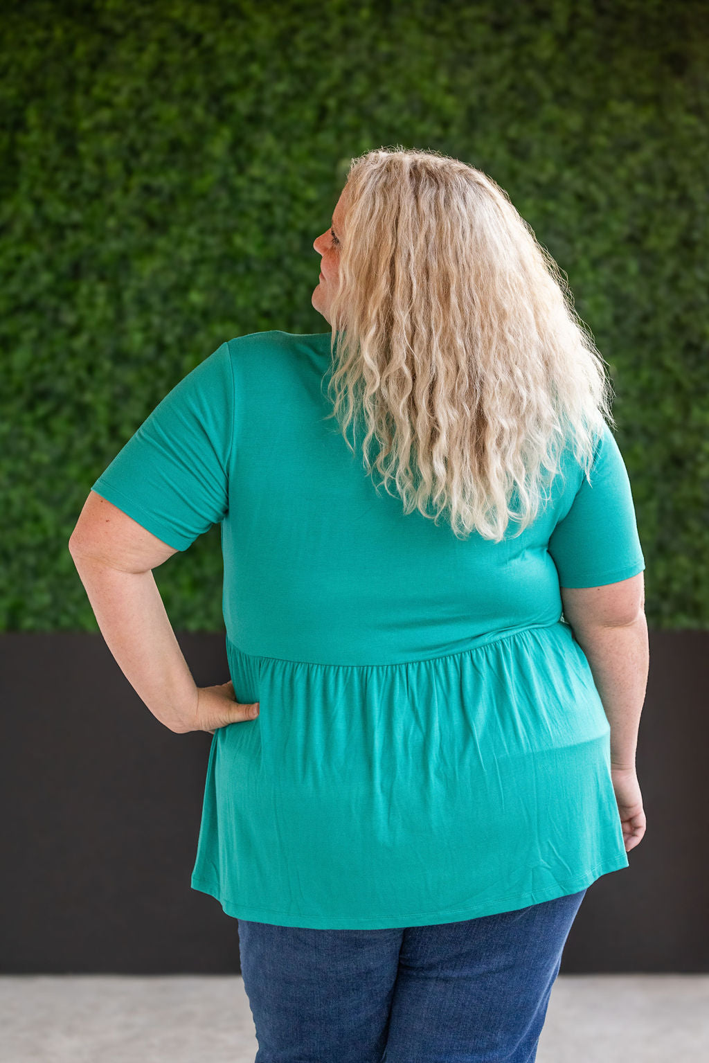 Sarah Ruffle Short Sleeve - Teal