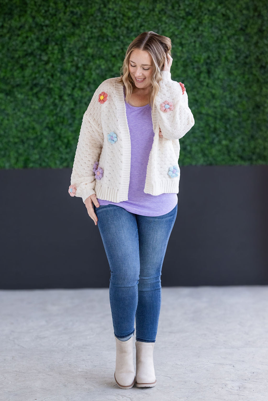 Flower Cardigan - Ivory