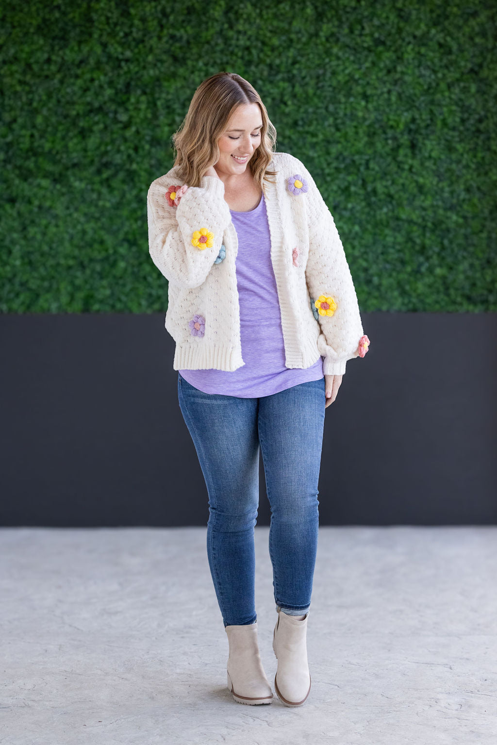 Flower Cardigan - Ivory