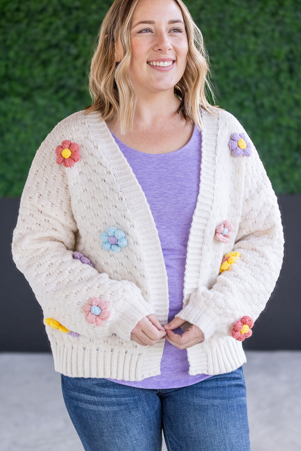 Flower Cardigan - Ivory