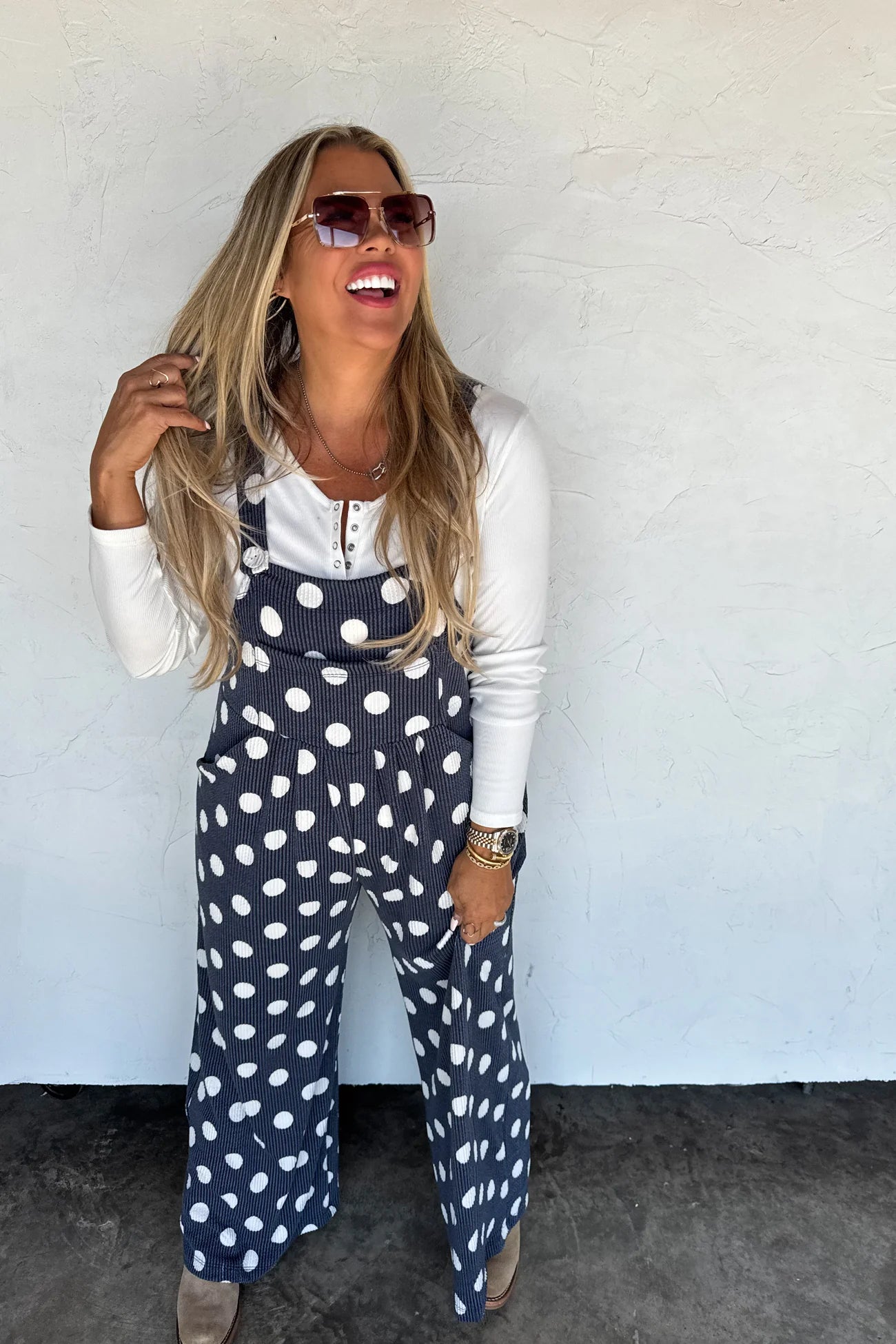 PREORDER- POLKA DOT KARLI BOHO OVERALLS