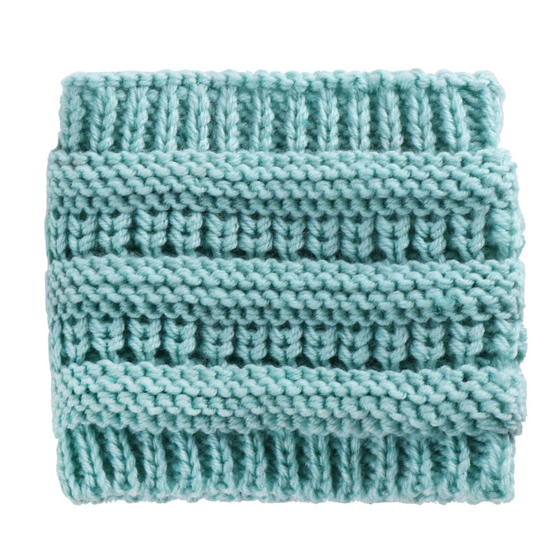 Ponytail Beanie Headwrap with Ear Warmer