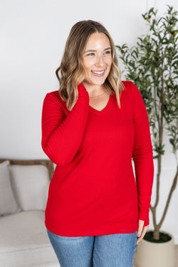 Leah Long Sleeve Top - Red