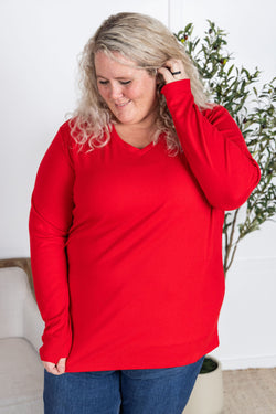 Leah Long Sleeve Top - Red