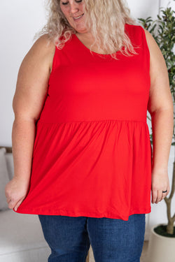 Ruffle Tank - Red | Women's Sleeveless Top