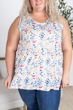 Renee Ruffle Tank Top - Floral Paradise