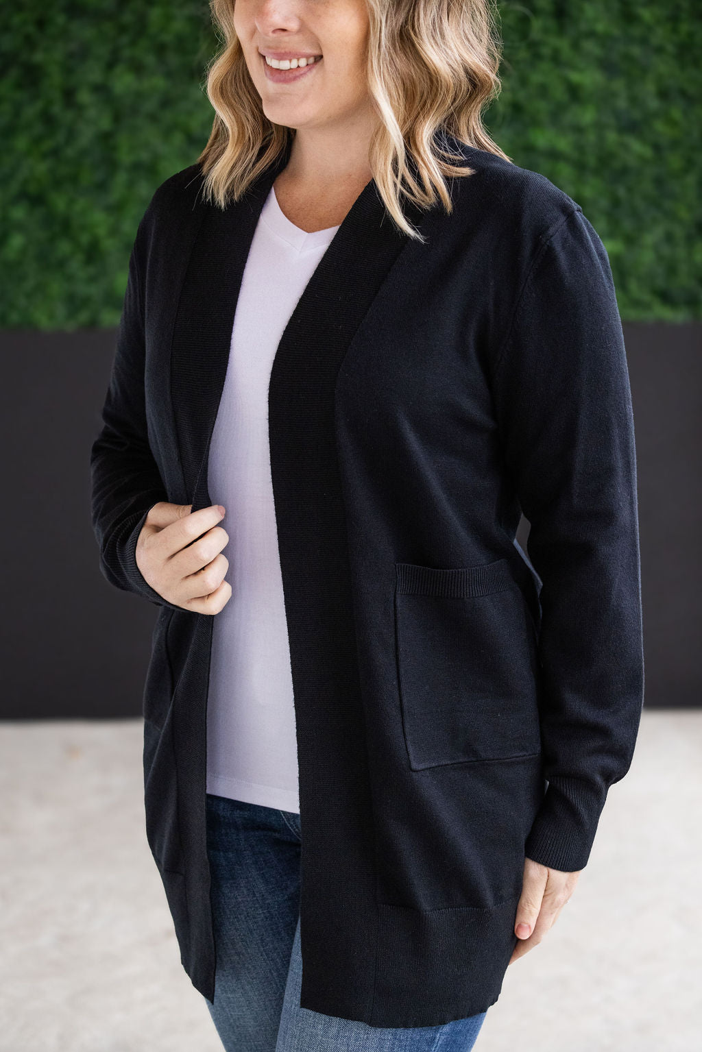 High Pocket Cardigan - Black FINAL SALE