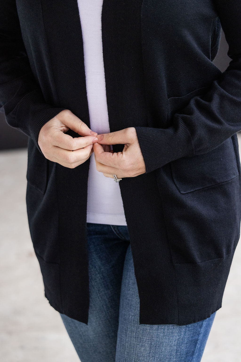 High Pocket Cardigan - Black FINAL SALE