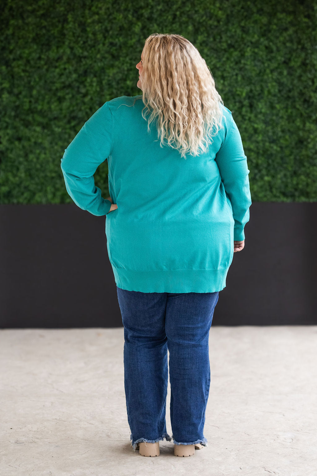 High Pocket Cardigan - Teal FINAL SALE