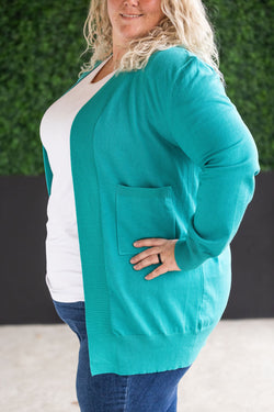 High Pocket Cardigan - Teal FINAL SALE