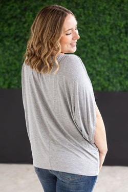 Darcy Dolman Top - Light Grey