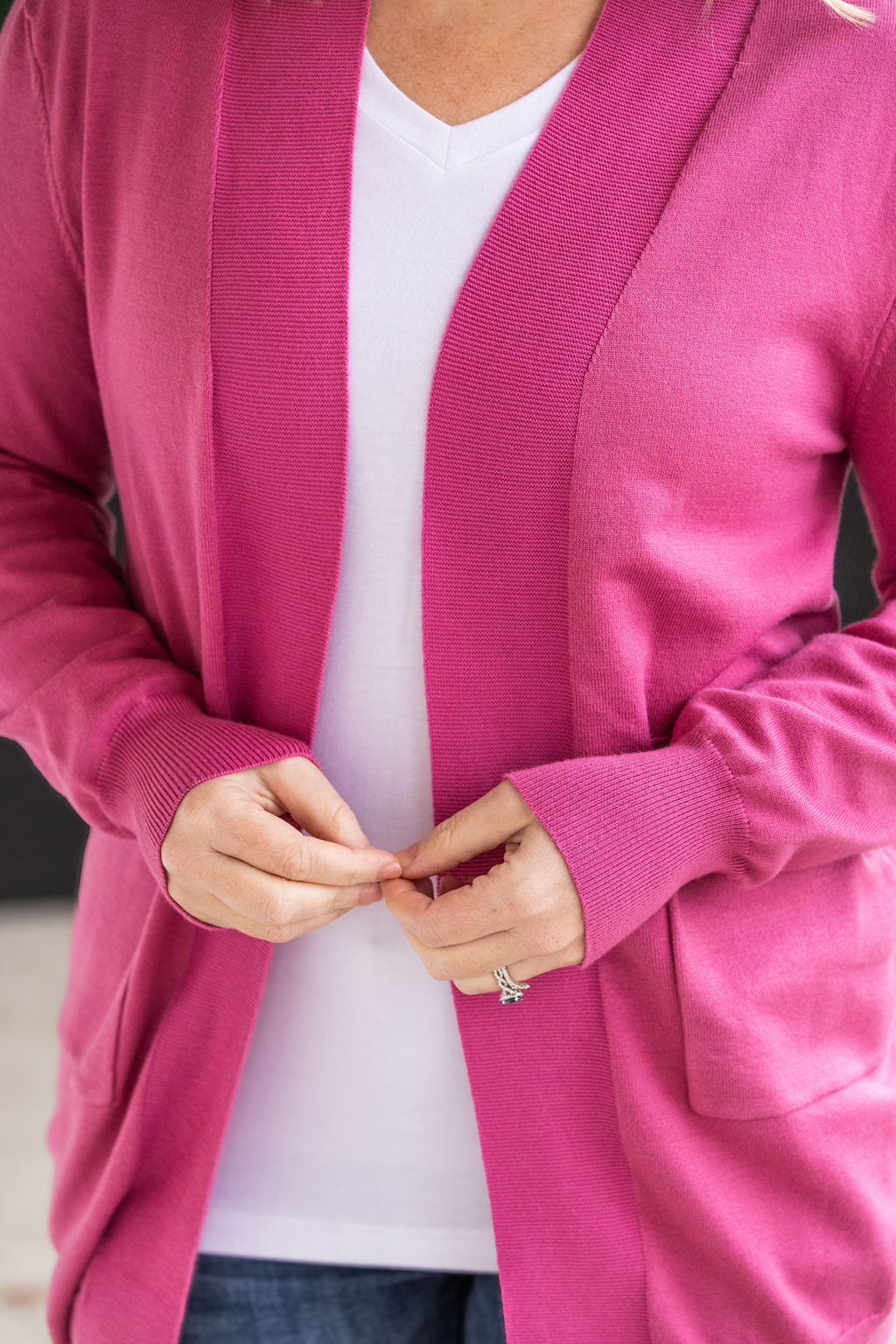 High Pocket Cardigan - Rose FINAL SALE