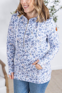 HalfZip Hoodie - Blue Floral