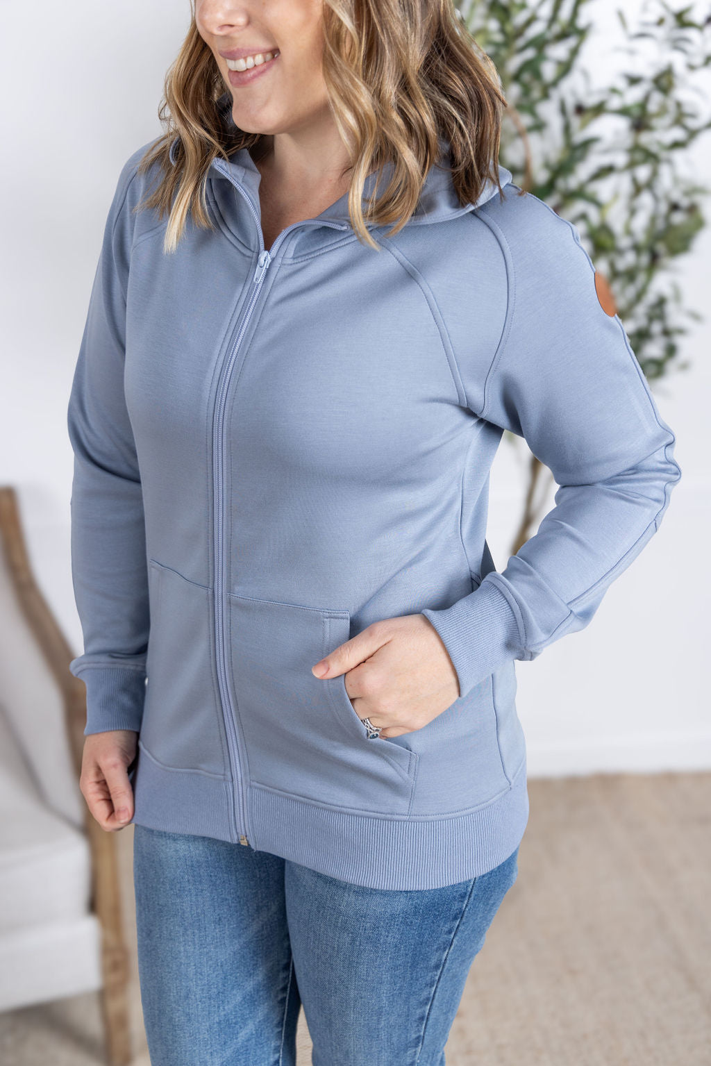 Scuba FullZip Hoodie - Dusty Blue