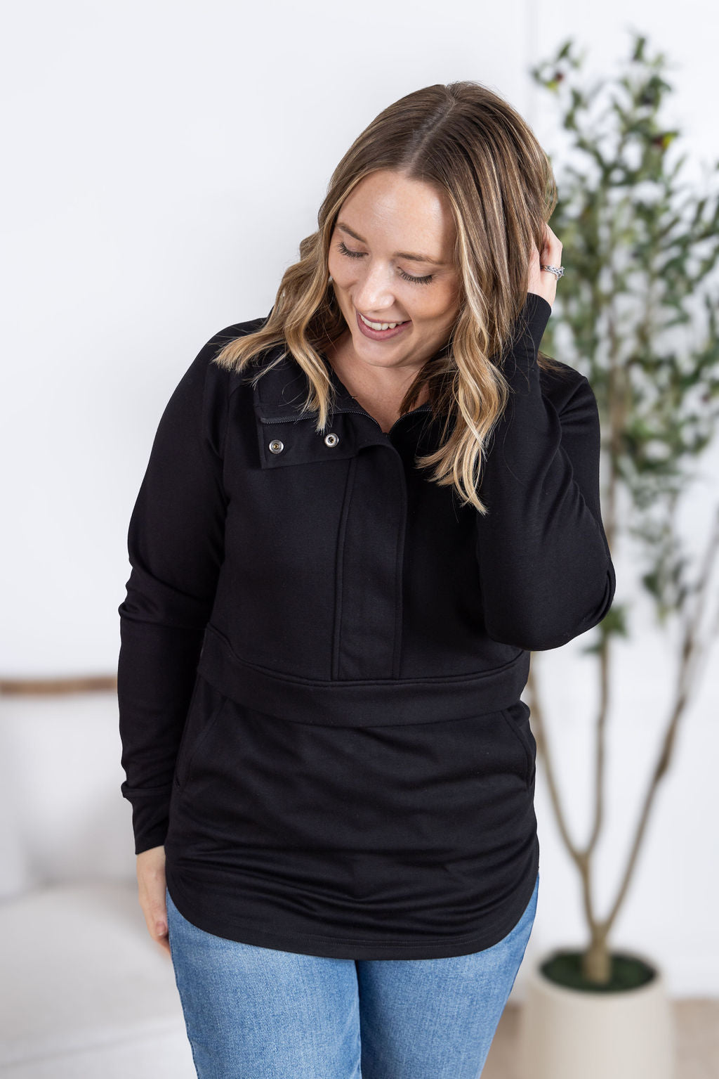 Mia Scuba Halfzip - Black