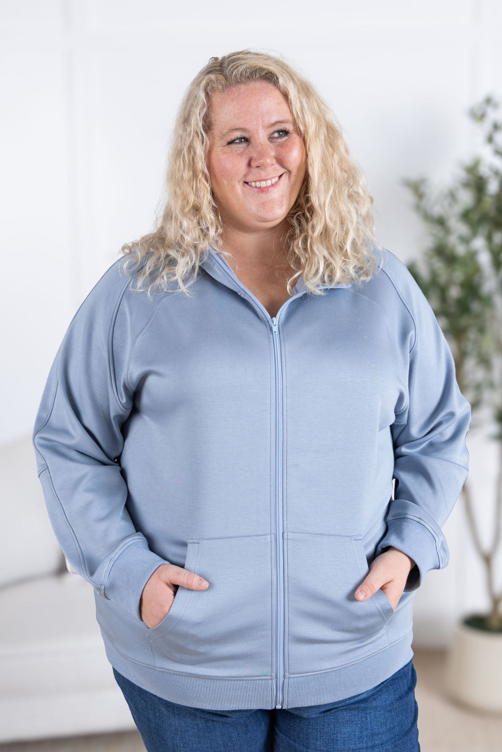 Scuba FullZip Hoodie - Dusty Blue