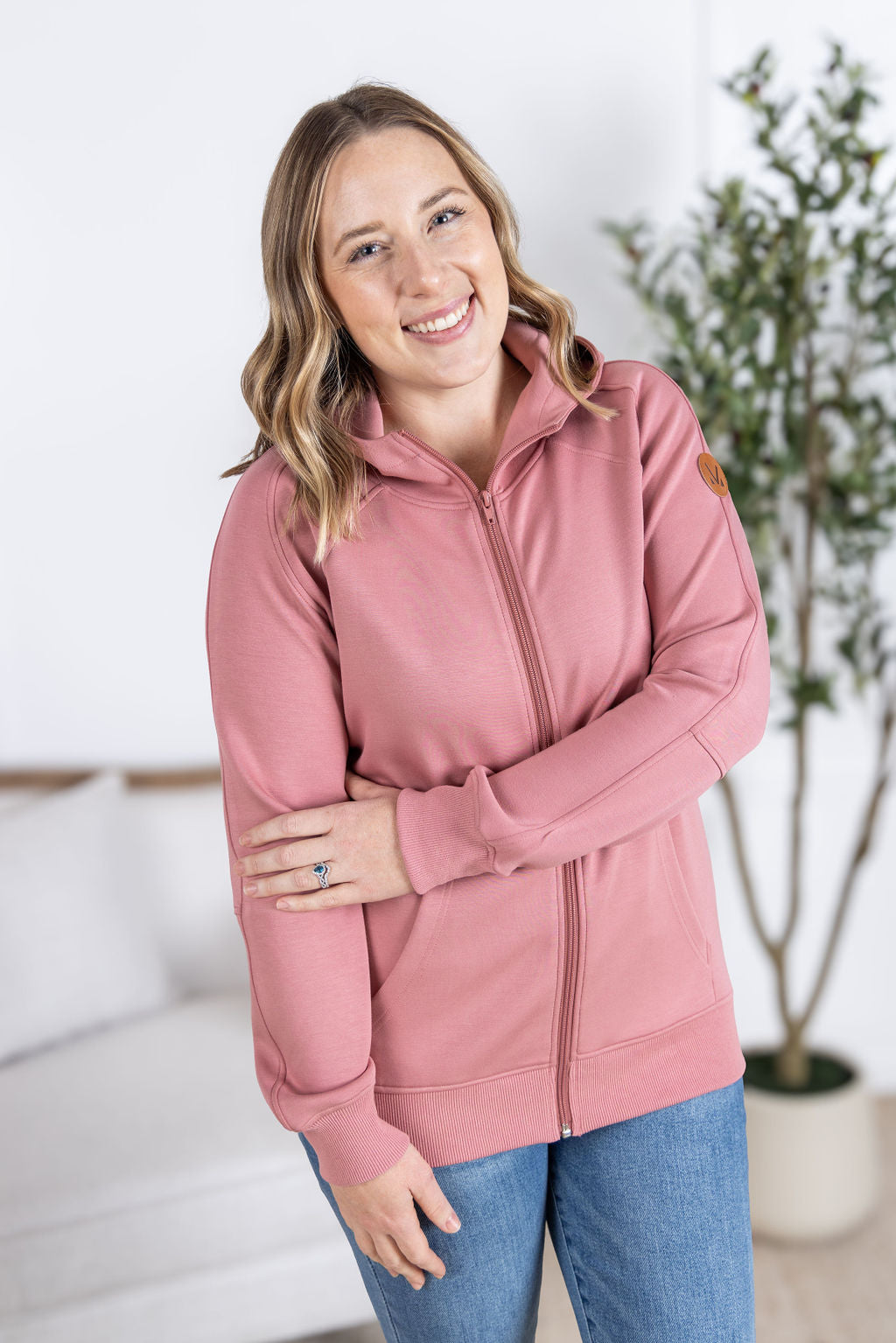 Scuba FullZip Hoodie - Rose