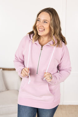 Vintage Wash HalfZip Hoodies - Cherry Blossom Pink