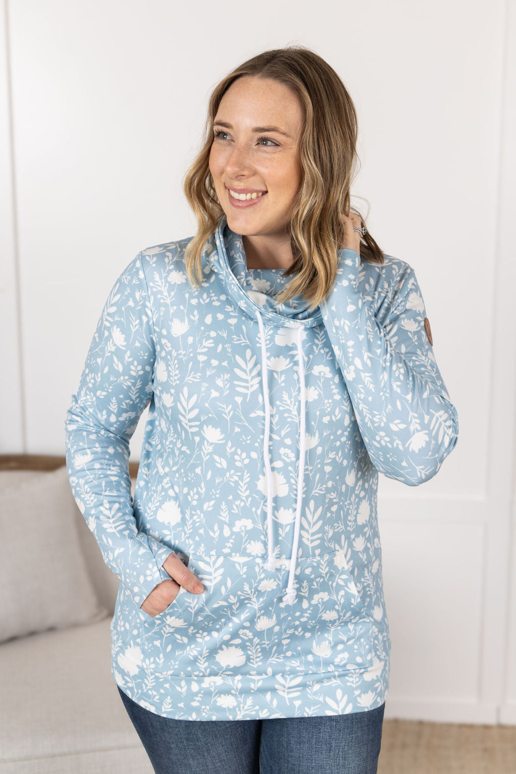 Soft Funnel Neck - Dreamy Meadows Blue