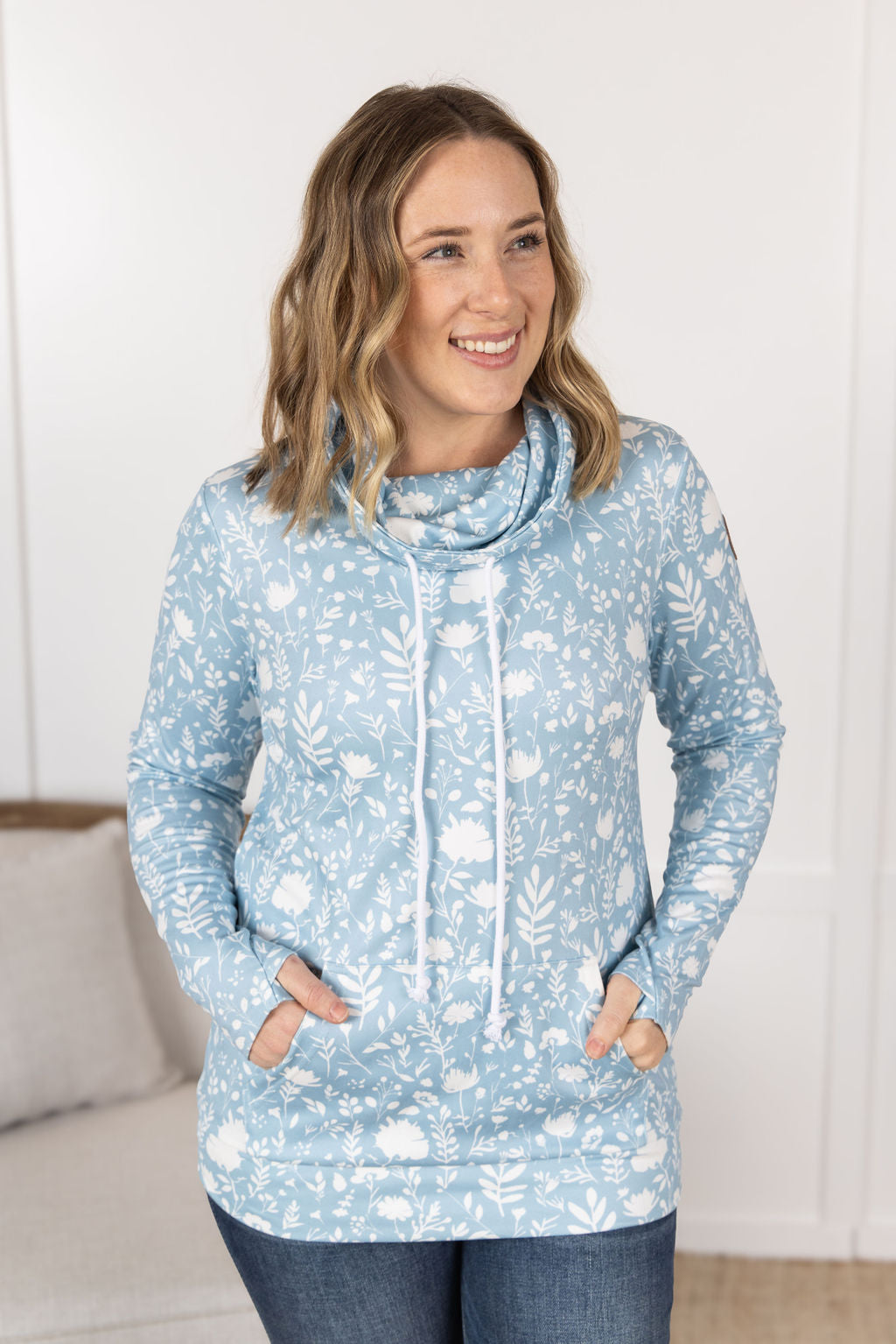 Soft Funnel Neck - Dreamy Meadows Blue