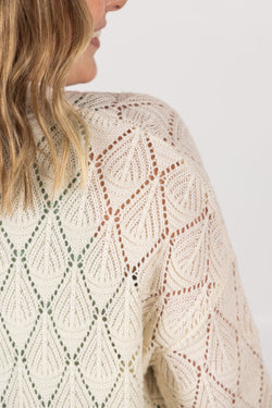 Open Knit Cardigan - Ivory