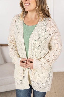 Open Knit Cardigan - Ivory