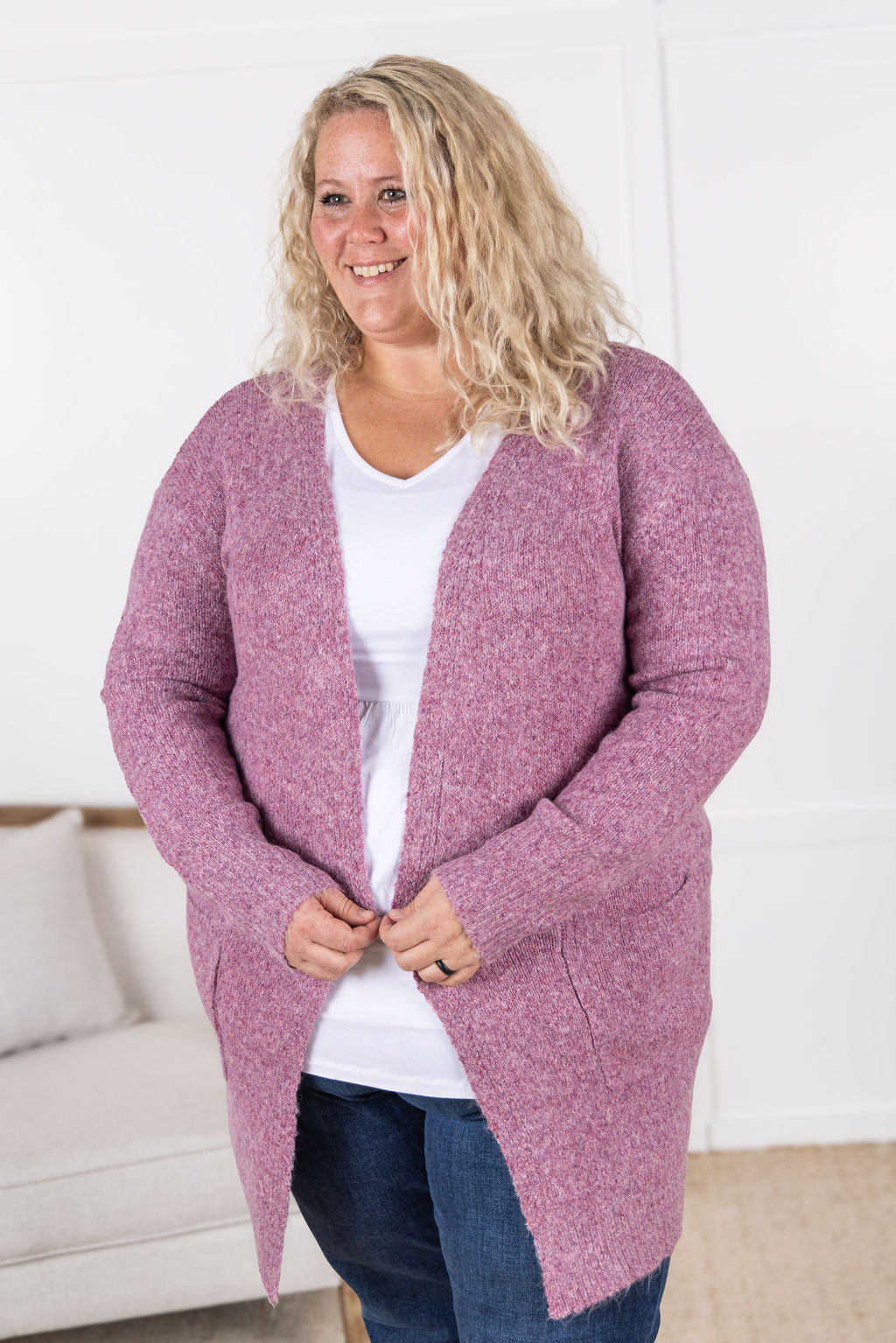 Madison Cozy Cardigan - Frosted Berry