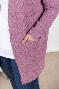 Madison Cozy Cardigan - Frosted Berry