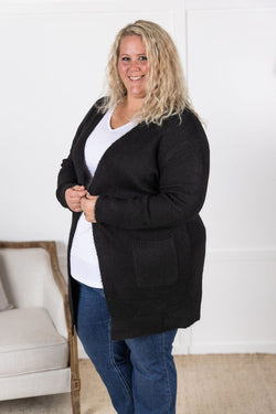 Madison Cozy Cardigan - Jet Black