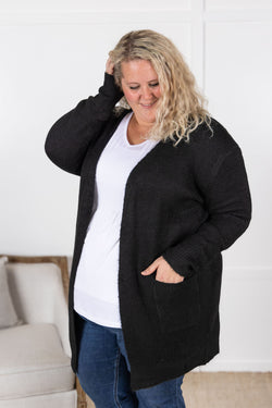 Madison Cozy Cardigan - Jet Black