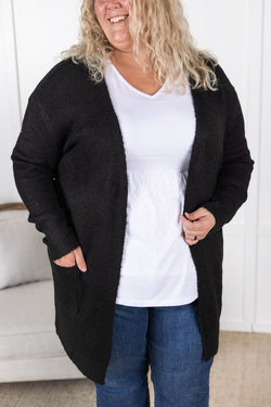 Madison Cozy Cardigan - Jet Black