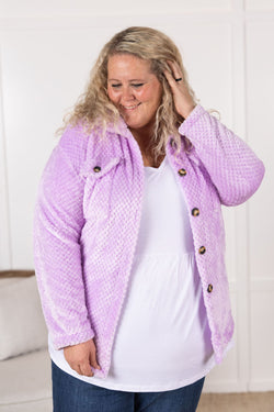 Fleece Shacket - Lavender FINAL SALE